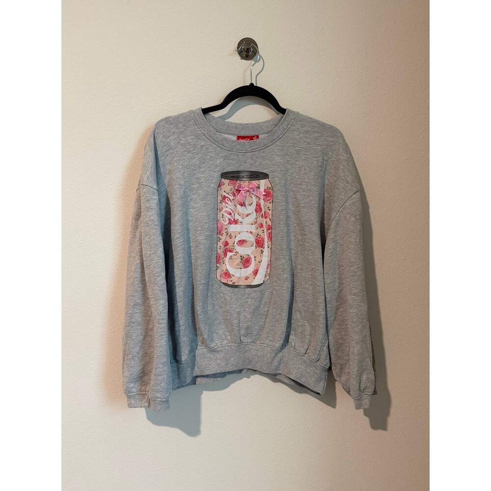 Diet Coke Rose Bow Graphic Crewneck Sweatshirt Women’s Size Large